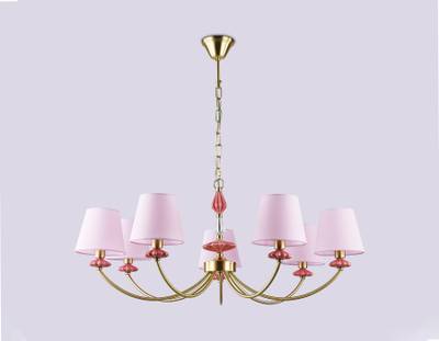 Светильник подвесной LH75025/7 GD/PI золото/розовый E14/7 max 40W D890*800