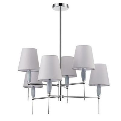 8279/6 CLASSI LN26 053 хром/серый, металл/керамика/текстиль Люстра Е14 6*40W 220V KARMEN