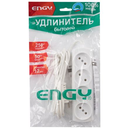 Удлинитель ENGY "Эконом" 3м/4роз. (ШВВП 2х0,75)