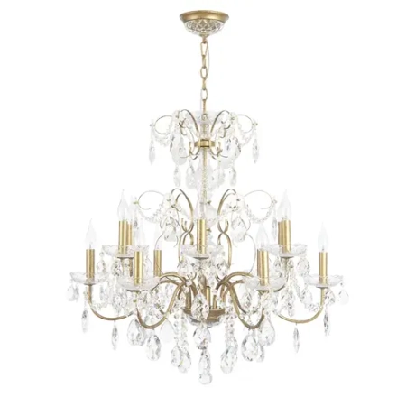 Люстра Crystal Lux ODELIS SP12 GOLD 2571/312