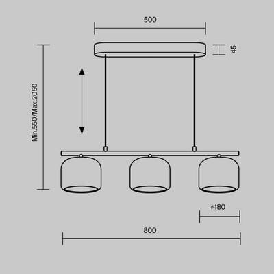 Подвесной светильник Spirito 3000K 14Вт MOD286PL-L12B3K. TM Maytoni