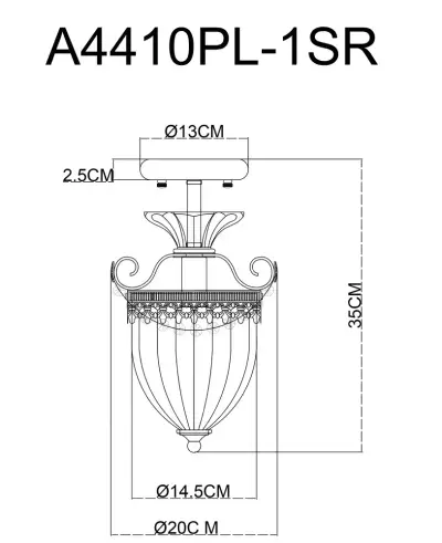 Потолочный светильник Arte Lamp SCHELENBERG A4410PL-1SR, 1хE14