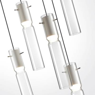 5058/25LB PENDANT ODL24 325 белый/прозрачный/металл/стекло Люстра каскадная LED 5*5W 3000K SCROW