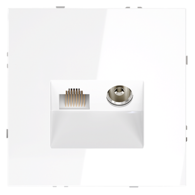 VLS060701 Розетка телевизионная встраиваемая VOLTUM S70 TV+RJ45 кат. 6, (белый глянцевый). (ТМ Maytoni)