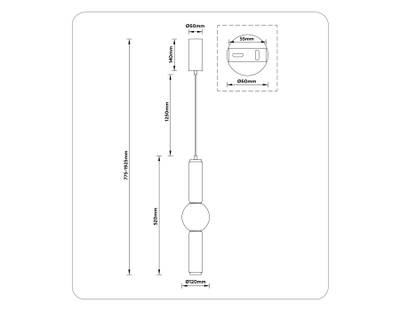 Светильник светодиодный подвесной LH11023 BK/SM черный/дымчатый 17W 3000K D120*520
