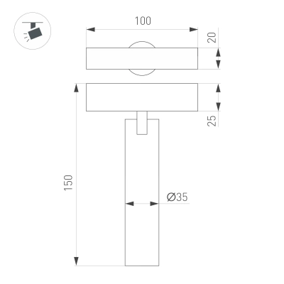 Светильник MAG-SPOT-25-R120-12W Day4000 (WH, 30 deg, 24V) (Arlight, IP20 Металл, 5 лет)