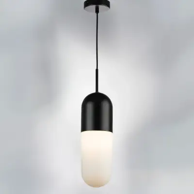 690117 Люстра RAMO 1х40W E27 ЧЕРНЫЙ МАТОВЫЙ/БЕЛЫЙ Lightstar