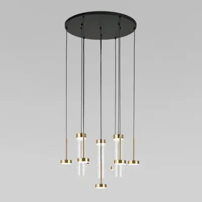 Подвесной светодиодный светильник со стеклянными плафонами 301102 LED латунь, LED