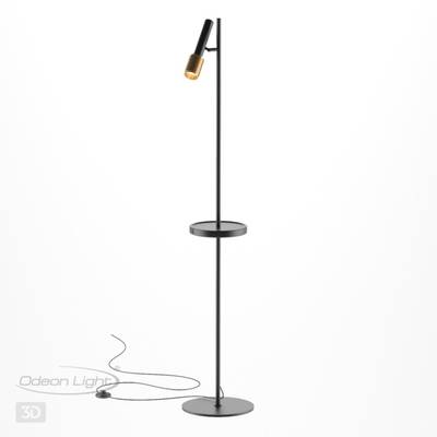 4240/1F HIGHTECH ODL21 381 черн/зол/металл Напольн.св-ник c выкл, USB IP20 LED GU10 max 10W MEHARI