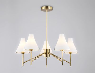 Светильник подвесной LH57133/5 BS/FR латунь/белый матовый E14/5 max 40W D650*590