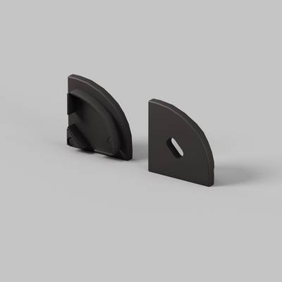 Комплект заглушек (для профиля 16×16) 2 шт., ALM-1616R-B-EC 642029. TM Maytoni