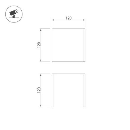 Светильник LGD-PERAN-WALL-S120x120-6W Warm3000 (Light ivory, 0-80 deg, 230V) (Arlight, IP65 Бетон, 3 года)