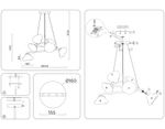 Светильник подвесной LH15003/6 BK/FR/SM черный/белый матовый/дымчатый G9*6 max 40W D630*1150