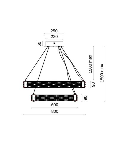 Люстра подвесная Festo Chrome FL1052-20P, LED