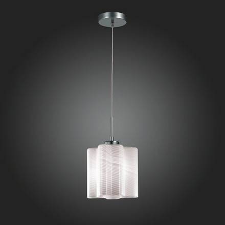 SL117.503.01 Светильник подвесной ST-Luce Серебристый/Белый с полосками E27 1*60W