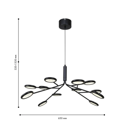Подвесная/потолочная люстра Mugs 4252-12P, 12*LED*3W, 3060LM, 4000K. ТМ F-Promo