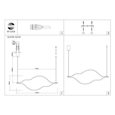 SL6106.103.56 Светильник подвесной ST-Luce Никель/Белый LED 1*56W 4000K
