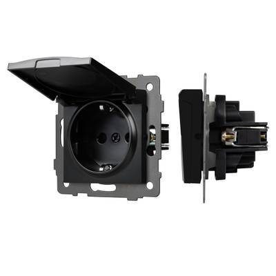 Механизм розетки влагозащищённый SCT-MCP-PL-BK-V (250V, 16A) (Arlight, -)