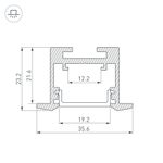 Профиль SL-LINE-3523-F-2500 WHITE (Arlight, Алюминий)