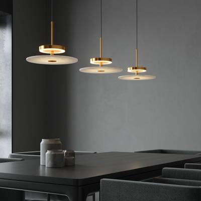 Светодиодный подвесной светильник с мраморным рассеивателем 40342 LED латунь