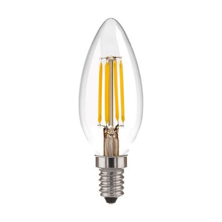 Филаментная светодиодная лампа "Свеча" C35 9W 3300K E14 (CW35 прозрачный) BLE1409