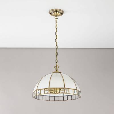 Citilux Шербург-1 CL440132 Люстра витражная подвесная Бронза