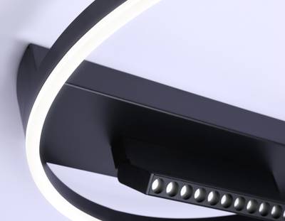 Потолочный светодиодный светильник FL51458/1+1 BK черный 60W 3000K-6400K+4200K D500*110 (ПДУ РАДИО 2.4G)