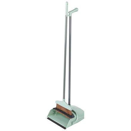Набор для уборки BROOM: совок откидной и щетка (цвет зеленый) (Минимальная отгрузка 12 шт)