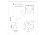 Светильник подвесной LH11151/3 BK/WH/CL черный/белый/прозрачный E27*3 max 60W D425*1500