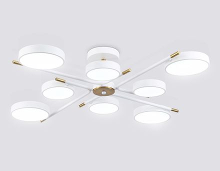 Светильник светодиодный подвесной FL516338/8 WH/CP белый/медь 120W 3000-6000K D850*170 (без ПДУ)