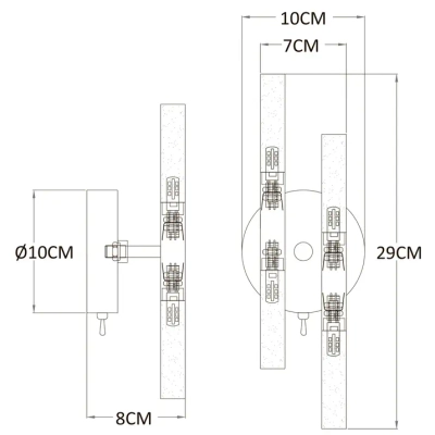 Бра Arte Lamp Ramona A7410AP-4PB, 4хG4