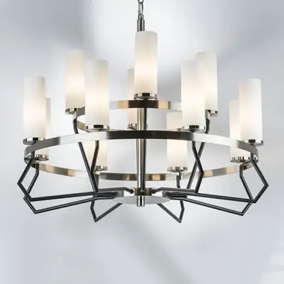 723125 Люстра FLUME 12х40W E14 ЧЕРНЫЙ МАТОВЫЙ/НИКЕЛЬ Lightstar