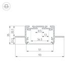 Профиль SL-LINIA55-FANTOM-2500 ANOD (Arlight, Алюминий)