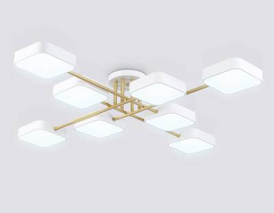 Светильник светодиодный подвесной FL516346/8 WH/GD белый/золото 144W 3000-6000K 1060*1060*150 (без ПДУ)