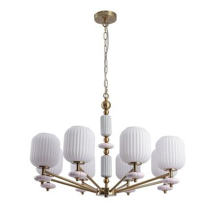 8334/8 MODERNI бронза/белый, металл/керамика/стекло Люстра E27 8*40W 220V ALEGRA