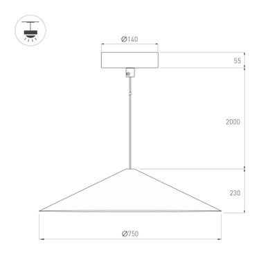 Светильник SP-MAKOTO-R750-14W Warm2700 (BK, 36 deg, 230V, TRIAC) (Arlight, IP20 Металл, 3 года)