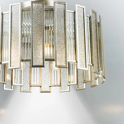 712054 Люстра AGAVE 5х40W E27 СЕРЕБРО С ПАТИНОЙ/ПРОЗРАЧНЫЙ Lightstar