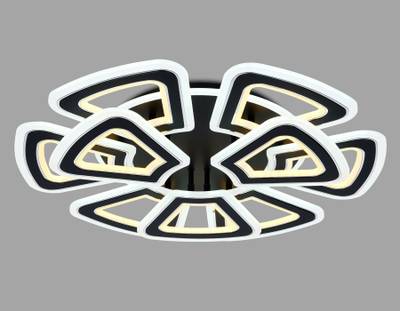 Светильник потолочный светодиодный с пультом FA8893/6+3 BK/CH черный/хром 210W 3000K/4200K/6400K 650*640*130 (ПДУ РАДИО 2.4G)