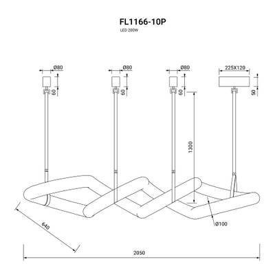 Люстра подвесная Regolarita FL1166-10P, LED