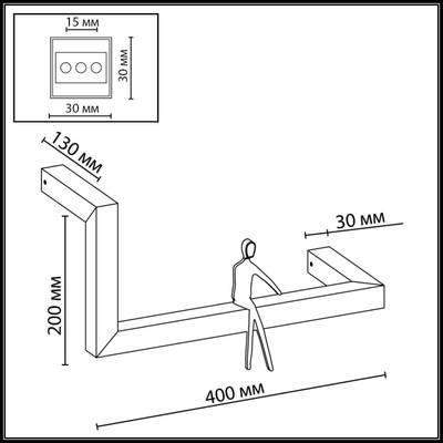 7153/10WL HIGHTECH ODL26 Настенный светильник  черный/акрилл/металл IP20 LED 10W 3000K 220V GRAFIC