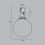Трековый светильник Луна / Luna 3000К 5Вт 220°, TR208-1-5W3K-B. TM Maytoni