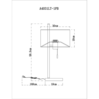 Декоративная настольная лампа Arte Lamp PROXIMA A4031LT-1PB, 1хE27