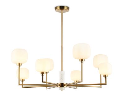 Светильник на штанге LH53017/8 BS/FR латунь/белый матовый G9*8 max 40W D830*680