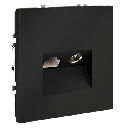 VLS060707 Розетка телевизионная встраиваемая VOLTUM S70 TV+RJ45 кат. 6, (графит). (ТМ Maytoni)