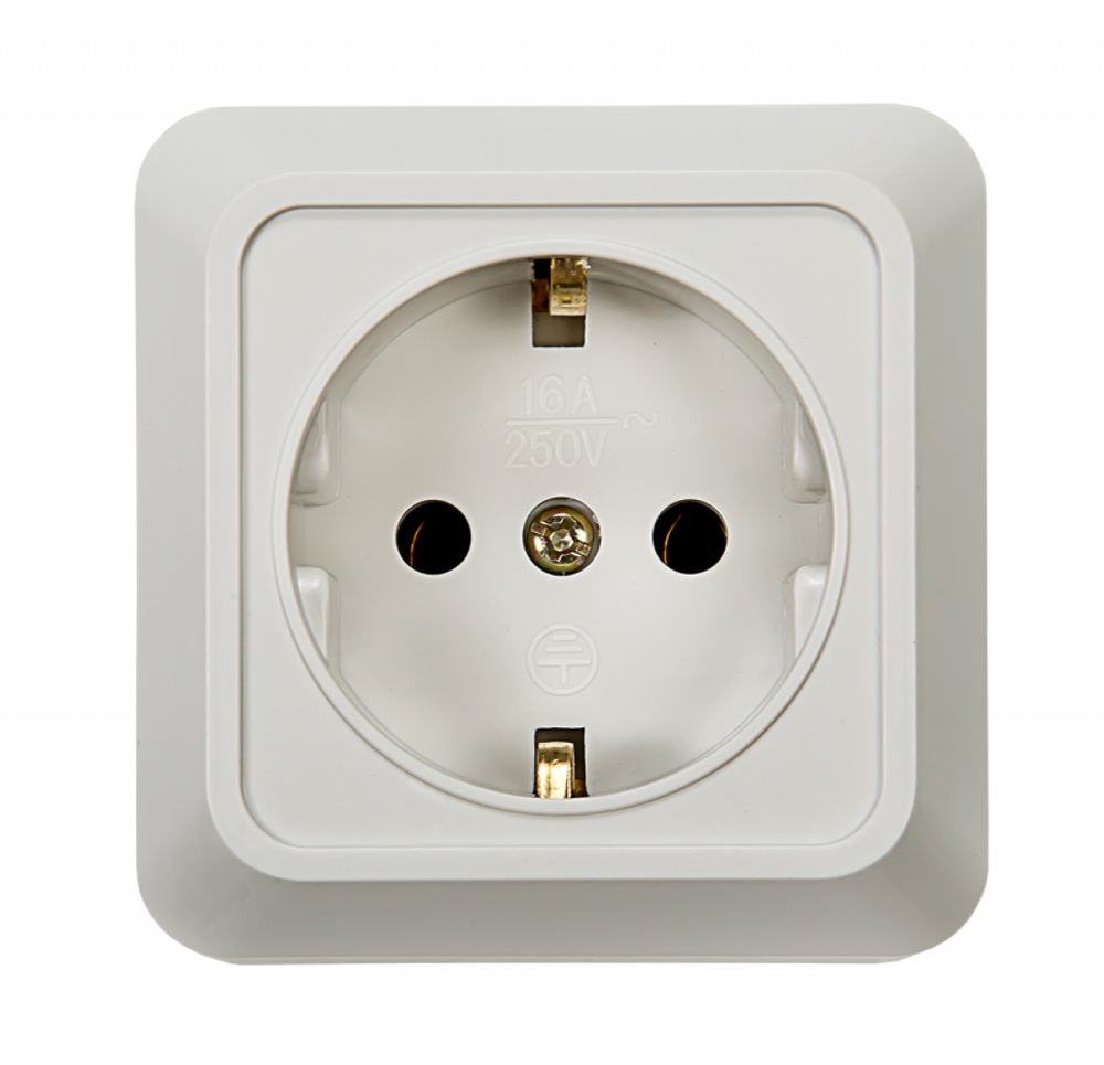 Розетка 1-м BOLLETO с заземл. накл. 7028 бел. ASD / IN HOME 4680005959792