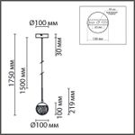 8083/1A LEDIO LN25 золото/прозрачный, металл/акрил Подвесной светильник LED 1*3W 220V RIMINI