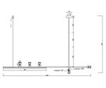 07618-180,36 Люстра Рия латунь L180 h116/86/46 GU10 5*5W+Led 18W (3000K) (лампы в комплекте)