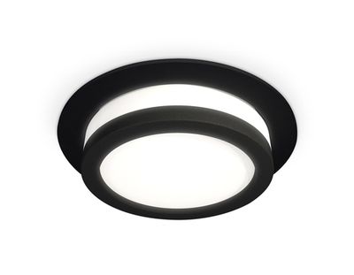 Комплект встраиваемого светильника XC8051017 SBK/FR черный песок/белый матовый GX53 (C8051, N8415)