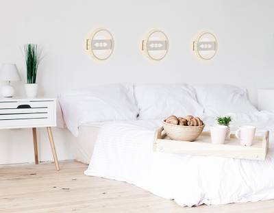 Настенный светодиодный светильник с хрусталем FA221 WH белый LED 6400K+3000K 24W D200*40