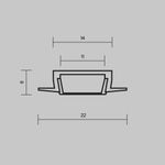 Алюминиевый профиль встраиваемый с накладным фланцем 22x6 (Черный, 2 м), ALM-004-B-2M 632010